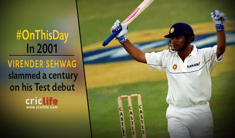 Virender Sehwag announces arrival in Test cricket with a ton
