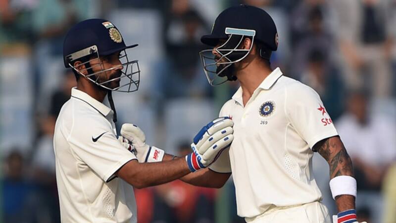Ajinkya Rahane (Left), Virat Kohli have built an excellent partnership for the fifth wicket 