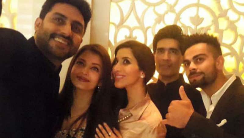 विराट कोहली(बाएं) बॉलीवुड सितारों के साथ Photo courtesy: Cricket of Cricket Facebook page