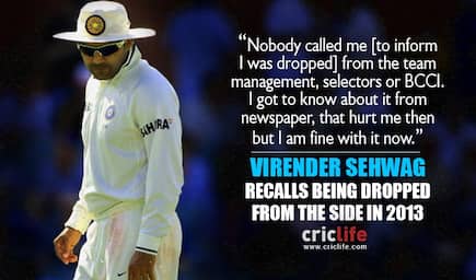 When Virender Sehwag came to know about his axing from newspaper