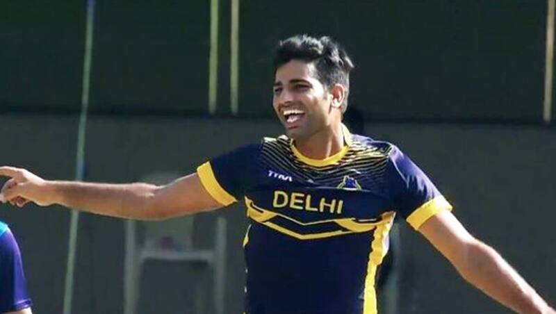 Subodh Bhati celebrates a wicket in the Vijay Hazare Trophy. (Photo courtesy: Bhati's Facebook)