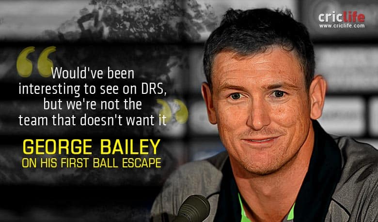 George Bailey plays down controversial not out decision; puts ‘DRS’ ball in India’s court