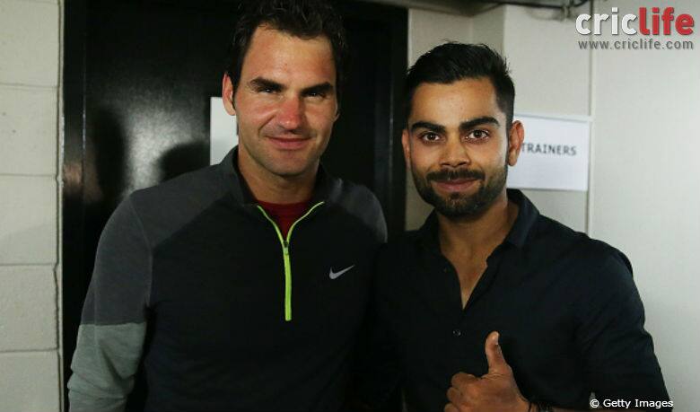 Virat Kohli congratulates his ‘captain’ Roger Federer