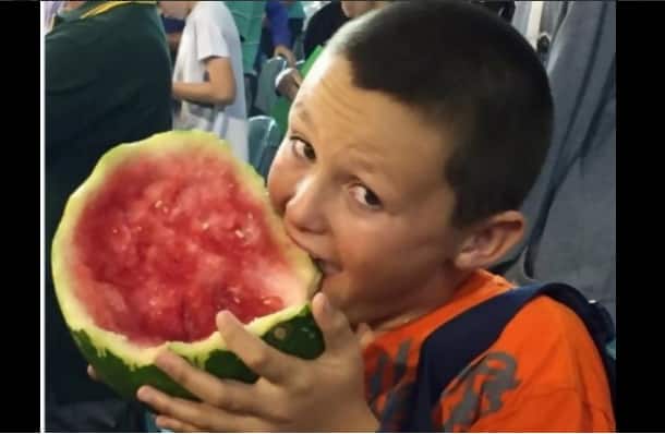 Indian love for the Aussie boy: The watermelon kid loves Indian curry