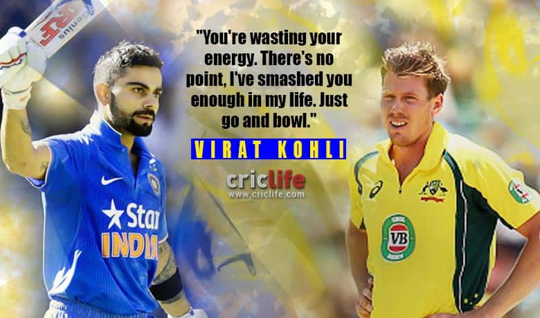 Virat Kohli’s advice to James Faulkner