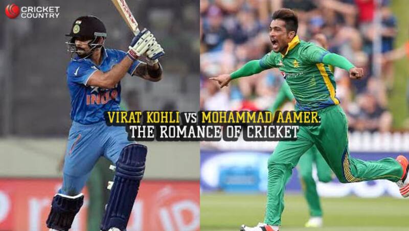 Virat Kohli (Left) had welcomed Mohammad Aamer back ahead of the India-Pakistan match © AFP & Getty Images