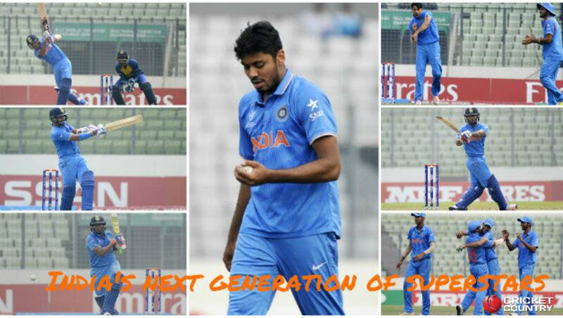  India's U-19 stars (From top Armaan Jaffer(left),Anmolpreet Singh(left middle), Sarfaraz Khan(left bottom), Avesh Khan(middle), Mayank Dagar(right top), Rishabh Pant(right middle) and Mahipal Lormor (right bottom) &copy; Getty Images