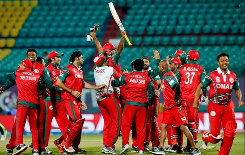 Amir Ali was named Man of the Match in Oman's win over Ireland.  Photo courtesy: PA Images & @RyanK_Bailey on Twitter