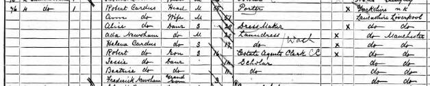 1891 census: the use of the surname Newsham betrays the identity of the boy’s father © Crown