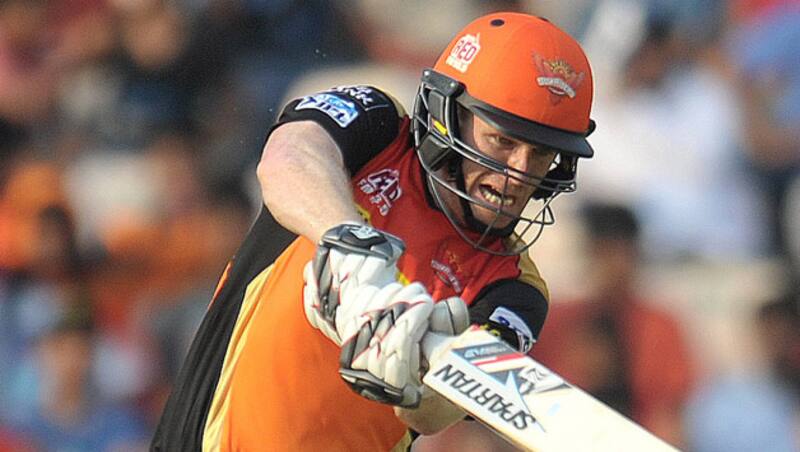 Eoin Morgan was instrumental in leading SRH to a competitive score against Kolkata Knight Riders (KKR) on Saturday at Hyderabad © AFP