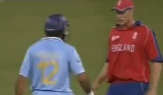 What did an angry Yuvraj Singh converse with Andrew Flintoff before smacking six sixes in an over