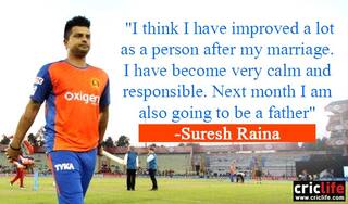 “Marriage has made me calmer and responsible person”, says Suresh Raina