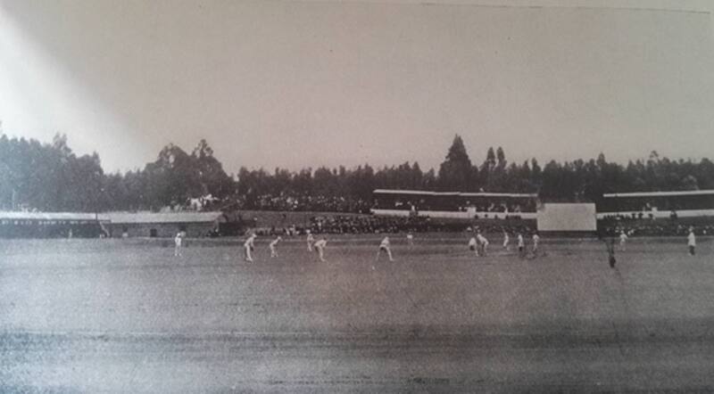 Test match in progress at Old Wanderers. Lees is bowling to Nourse. Photo Courtesy: The Westminster Gazette