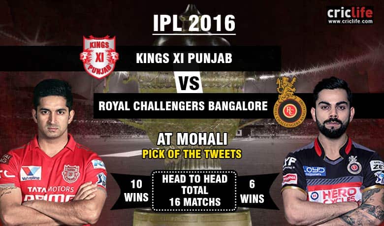 IPL 2016, Match 39, Pick of the tweets: King XI Punjab vs Royal Challengers Bangalore at Mohali