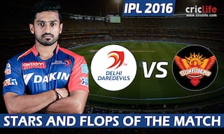IPL 2016: Delhi Daredevils beat Sunrisers Hyderabad by 6 wickets at Raipur, Stars and Flops