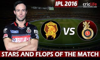 IPL 2016: Royal Challengers Bangalore beats Gujarat Lions by 4 wickets at Bengaluru, Stars and Flops