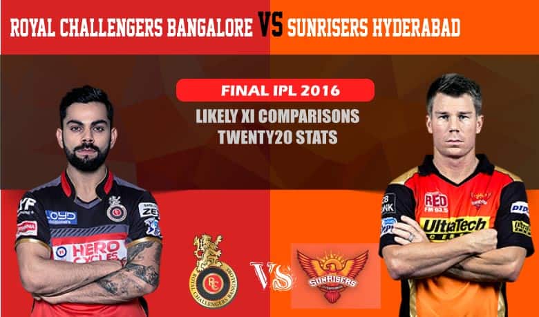 Royal Challengers Bangalore vs Sunrisers Hyderabad, IPL 2016, Final: Likely XI comparison
