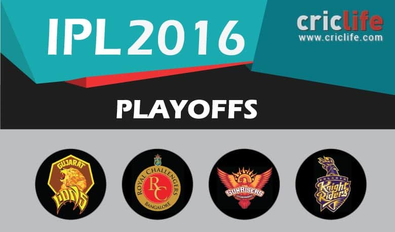 Indian Premier League 2016: Playoffs schedule and match details