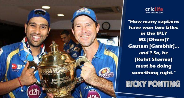 What does Ricky Ponting thinks of Rohit Sharma’s captaincy