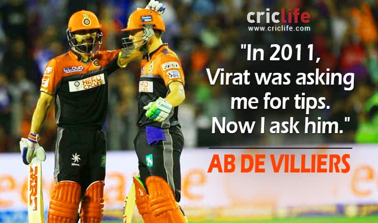 Once a pupil, Virat Kohli now turns master for AB de Villiers