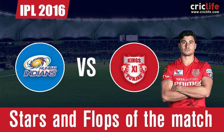 IPL 2016: Kings XI Punjab beat Mumbai Indians by 7 wickets, Stars and Flops