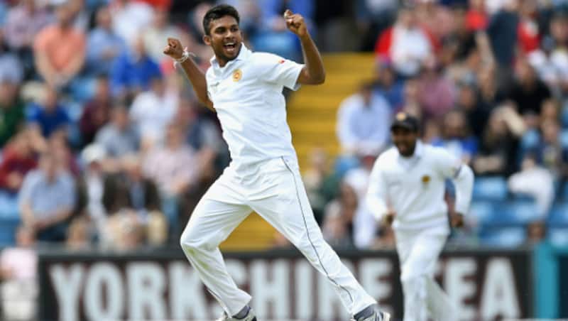 Dasun Shanaka made his Test debut special with 3 crucial wickets against England &copy; Getty Images