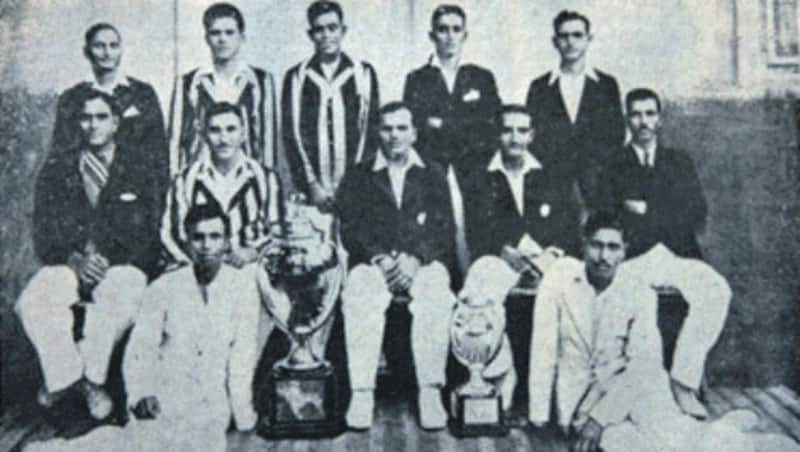 The Bombay Ranji Trophy winnings team, 1934-35. Photo courtesy: H Natarajan. Back, from left: Raghunath Wadkar, Avi D&acirc;Avoine, Dinkar Talpade, KN Divekar. Middle, from left: Padmakar Chury, Hormasji Contractor, LP Jai (c), Vijay Merchant, Framroze Kapadia Front, from left: Dattaram Hindlekar, Dadabhoy Havewala