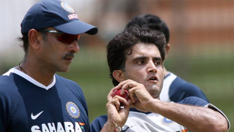 Both Ravi Shastri (left) and Sourav Ganguly used words that could have been kept out of civil conversations, but each wanted to prove that the other was cheeky &Acirc;&copy; AFP