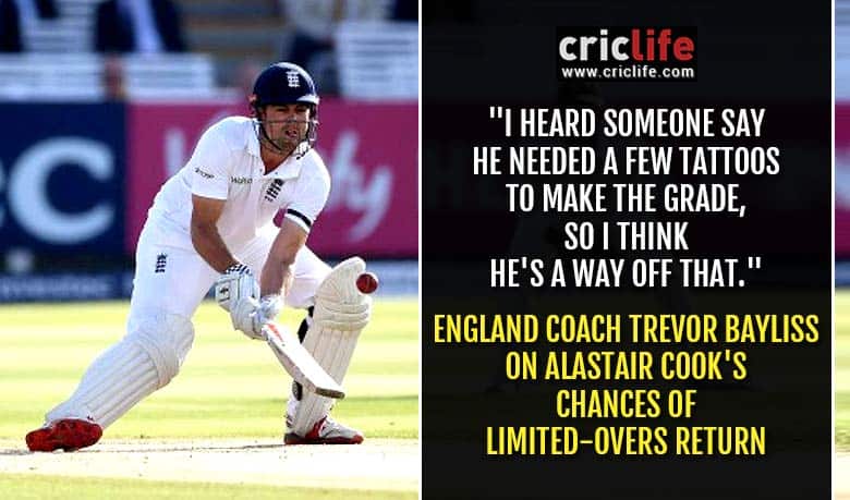 Trevor Bayliss jokes on Alastair Cook’s possibility of returning to England’s ODI side