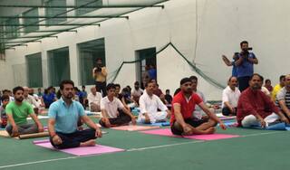 Anurag Thakur, Harbhajan Singh mark attendance at International Yoga Day function in Dharamsala