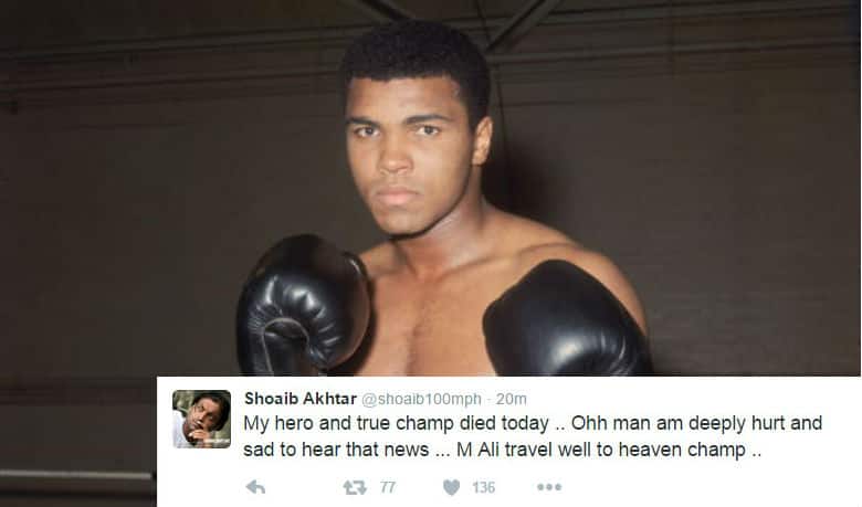 Cricket fraternity pays tribute to Muhammad Ali