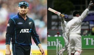 Brendon McCullum apologises to Kumar Sangakkara for a controversial run out of Muttiah Muralitharan in 2006
