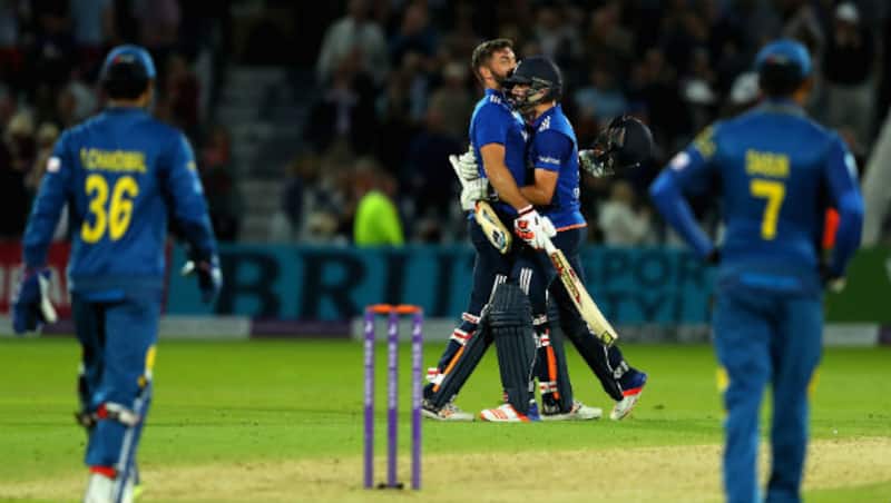 Liam Punkett's last ball six broke the hearts of the Sri Lankans as they paid the price of celebrating before the match ended &Acirc;&copy; Getty Images