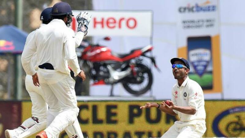 Ajinkya Rahane taking Lahiru Thirimanne's catch for the second time in the match &copy; Getty Images