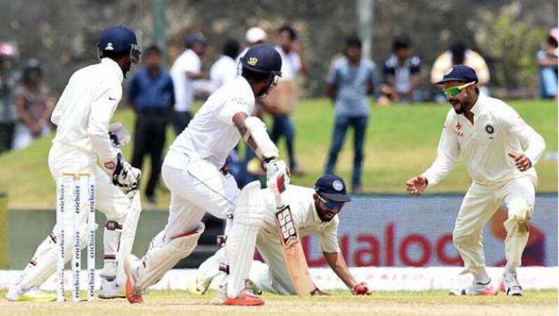 Ajinkya taking Lahiru Thirimamanne's catch &copy; Getty Images