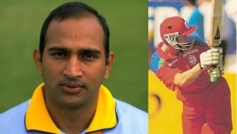 Amay Khurasiya (left, &copy; Getty Images) and Wayne James (Photo courtesy: eBay) are the only ones to score two 99s in the same First-Class match