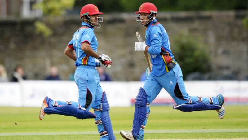 Najibullah Zadran (left) scored his third ODI half-century, while Rahmat Shah also brought up his maiden ODI ton in 123 deliveries &Acirc;&copy; AFP