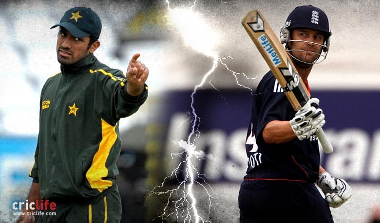 When Wahab Riaz’s throat was grabbed by Jonathan Trott