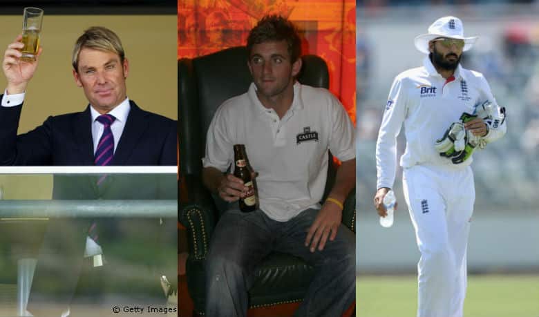 Tail enders or bowlers of Alcoholic XI: Shane Warne (left), Liam Plunkett (centre) and Monty Panesar (right).