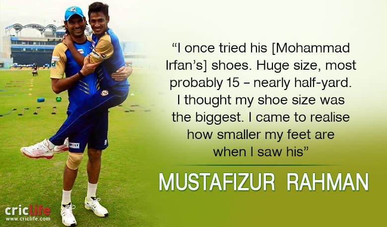 Mohammad Irfan clears Mustafizur Rahman’s ‘misconception’ about his shoe size