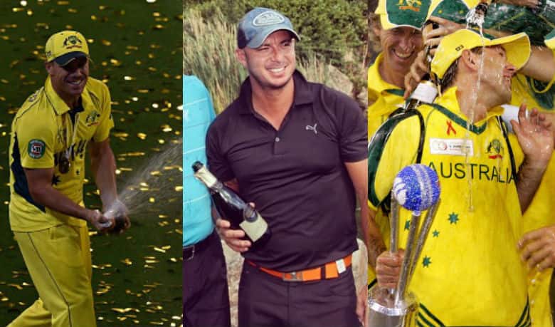 Top order of Alcoholic XI: David Warner (left), Herschelle Gibbs (centre) and Ricky Ponting (right). Image courtesy: Herschelle Gibbs' Instagram and Getty Images