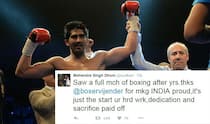 Virender Sehwag, MS Dhoni and other Indian cricketers congratulate Vijender Singh on historic win