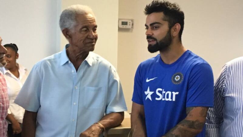 Garry Sobers and Virat Kohli, too much in one picture Photo Courtesy: BCCI Twitter Handle 