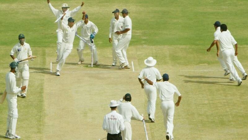 India claimed their first-ever Test win in Pakistan at 2004 by an innings and 52 runs &copy; Getty Images