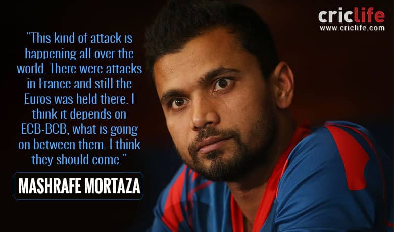 Mashrafe Mortaza urges England players to tour Bangladesh