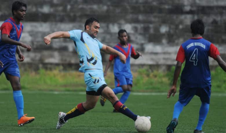 And now MS Dhoni shines in his ‘soccer boots’