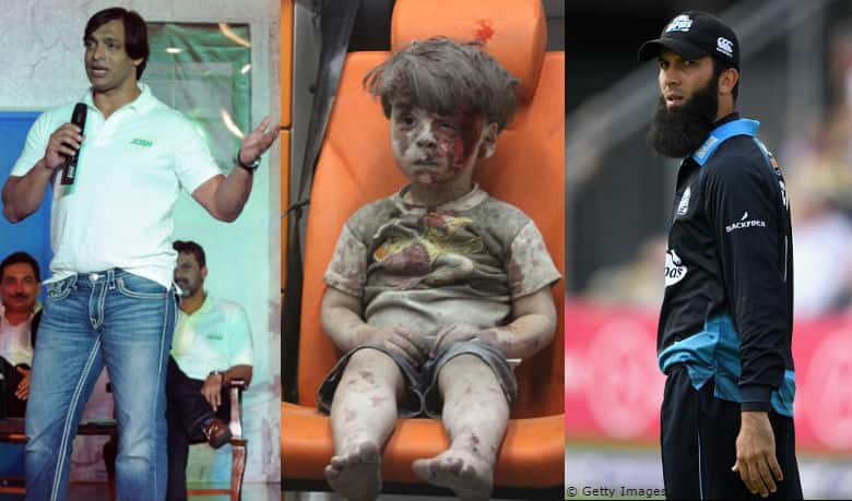 Shoaib Akhtar, Moeen Ali express grief over the shocking picture of Syrian child