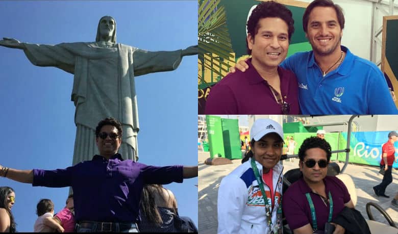 Sachin Tendulkar having a ball at Rio Olympics 2016