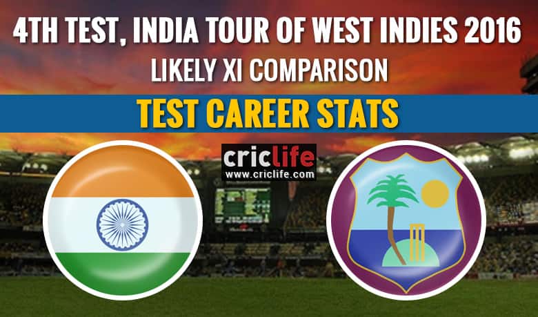 India tour of West Indies 2016, 4th Test at St Lucia: Likely XI comparison