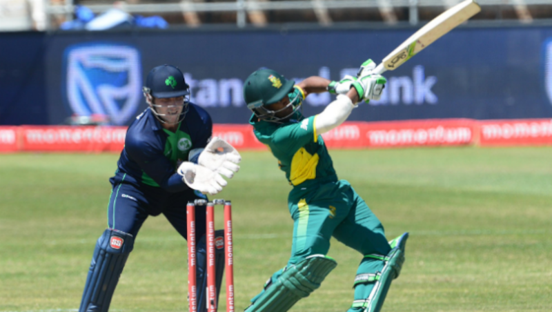 Bavuma is only the second South African after Colin Ingram to score a hundred on ODI debut. Image courtesy: Twitter.